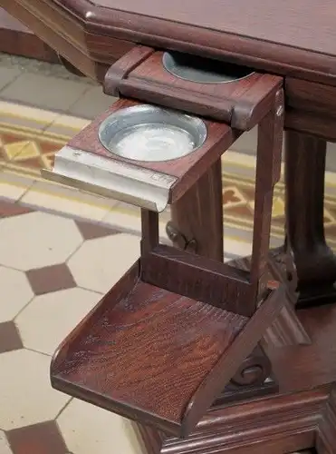 Formschöner Gründerzeit Spieltisch mit ausklappbaren Ablagen Antik Kolosseum