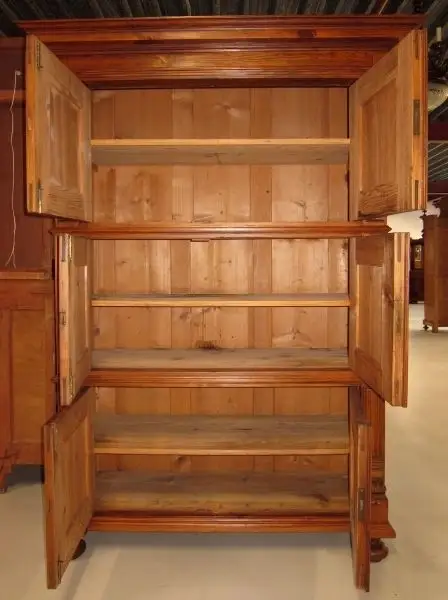 Original dreiteiliger restaurierter Brandschrank aus Weichholz Antik Kolosseum 5