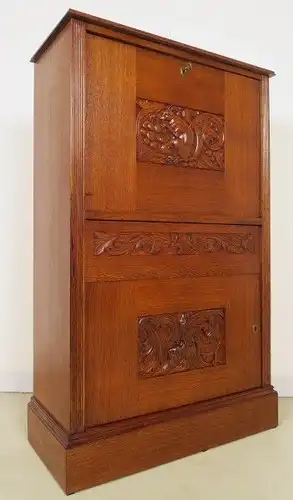 Restaurierter Jugendstil Eiche Barschrank / Kabinettschrank Antik Kolosseum