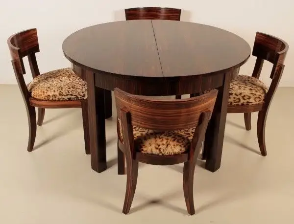Fantastischer Art Deco Tisch aus Makassarholz zum ausziehen Antik Kolosseum 3