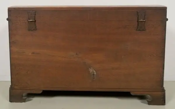 Biedermeier Wäschetruhe / Runddeckeltruhe aus Eiche Antik Kolosseum 3