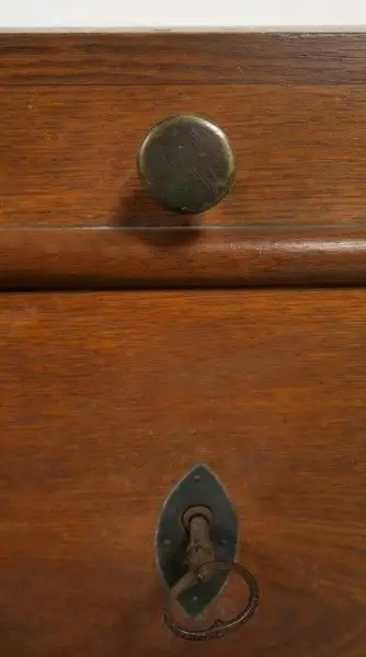 Biedermeier Wäschetruhe / Runddeckeltruhe aus Eiche Antik Kolosseum 6