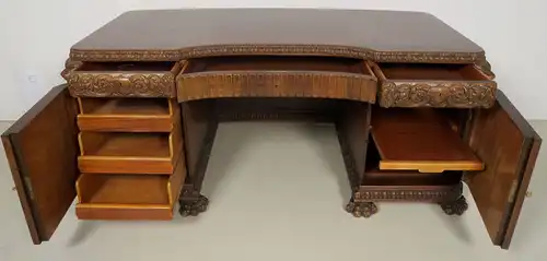 Komplettes sechsteiliges Neorenaissance Herrenzimmer SchreibtischAntik Kolosseum