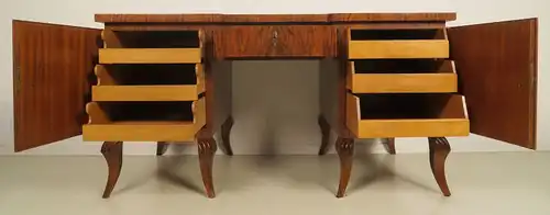Restaurierter stilvoller Art Deco Schreibtisch aus Nussbaum Antik Kolosseum