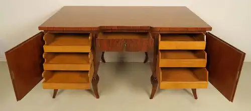 Restaurierter stilvoller Art Deco Schreibtisch aus Nussbaum Antik Kolosseum