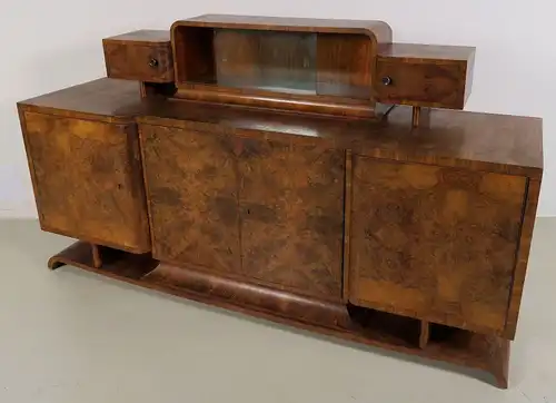 Mondänes Sideboard mit Aufsatz aus dem stilvollen Art Deco Antik Kolosseum