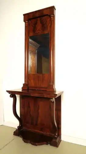 Schöne original Biedermeier Spiegel - Konsole aus Mahagoni Antik Kolosseum