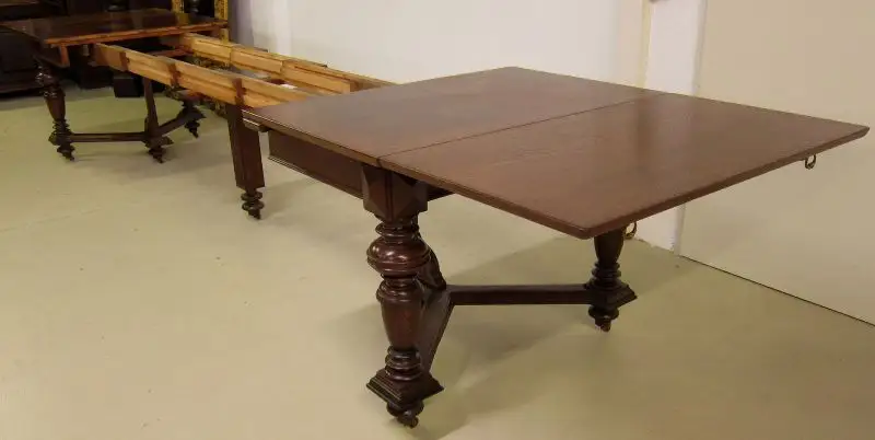 Schöner Auszug- Tisch aus der Gründerzeit mit Einlegeböden Antik Kolosseum 5