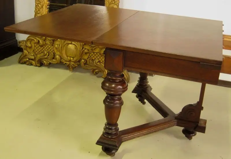 Schöner Auszug- Tisch aus der Gründerzeit mit Einlegeböden Antik Kolosseum 8
