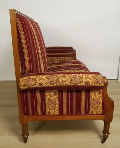 Elegantes Gründerzeit Sofa / Couch aus Nussbaum Antik Kolosseum