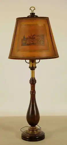Beeindruckende Stehlampe mit Balustersäule / MessingapplikationenAntik Kolosseum
