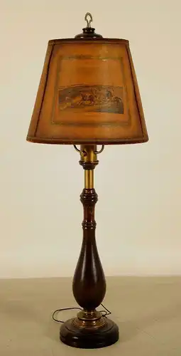 Beeindruckende Stehlampe mit Balustersäule / MessingapplikationenAntik Kolosseum