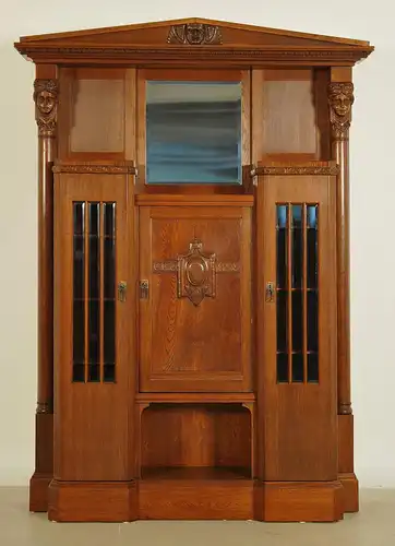 Eleganter Jugendstil Portalschrank mit Vollsäulen Antik Kolosseum