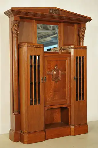 Eleganter Jugendstil Portalschrank mit Vollsäulen Antik Kolosseum