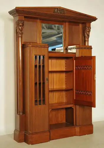 Eleganter Jugendstil Portalschrank mit Vollsäulen Antik Kolosseum