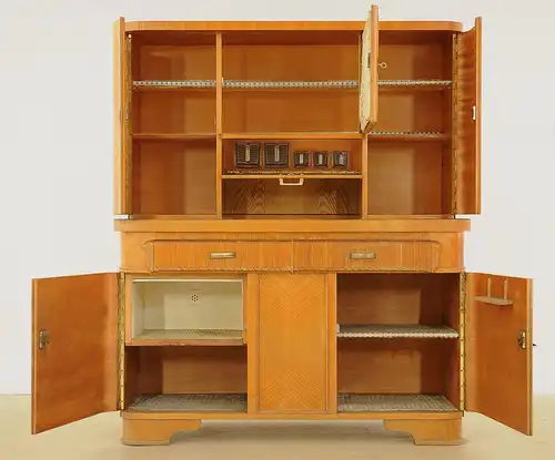 Praktischer Art Deco Küchenschrank aus Eschenholz Antik Kolosseum