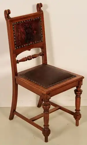 Seltener 12 Satz Gründerzeit Stühle mit Wappen Antik Kolosseum