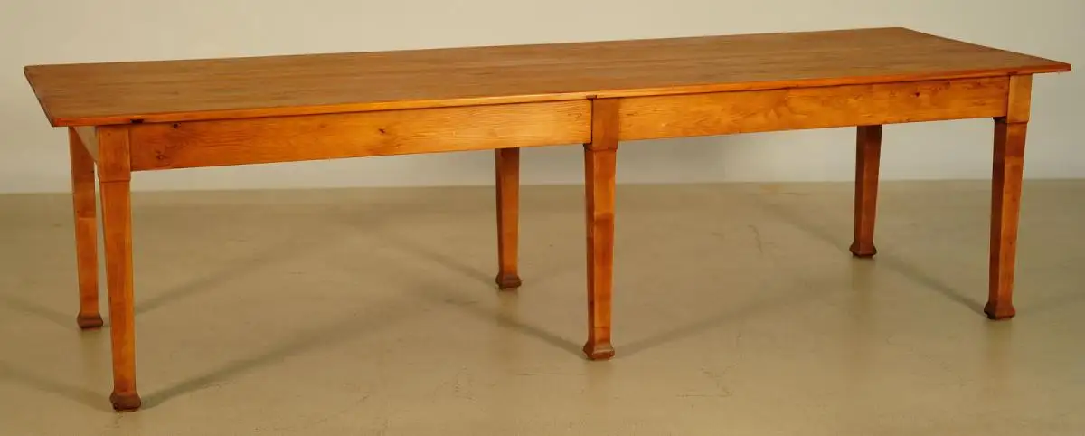 Riesige restaurierte Jugendstil Weichholz Tafel / Esstisch Antik Kolossem 0