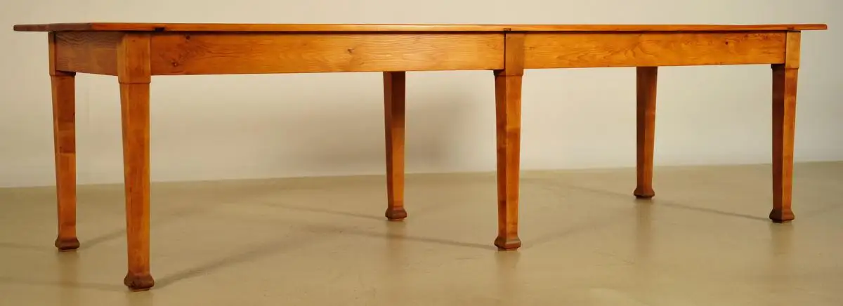 Riesige restaurierte Jugendstil Weichholz Tafel / Esstisch Antik Kolossem 2