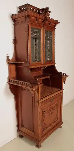 Eleganter Gründerzeit Kabinettschrank mit Butzenscheiben um 1900 Antik Kolosseum