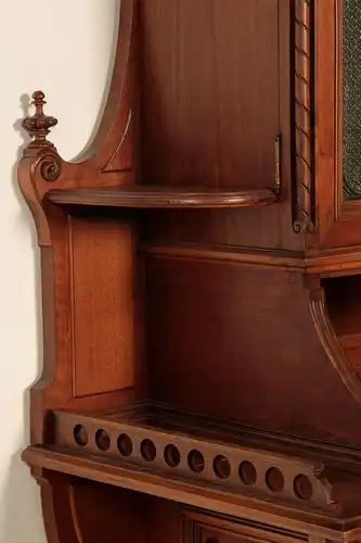 Eleganter Gründerzeit Kabinettschrank mit Butzenscheiben um 1900 Antik Kolosseum