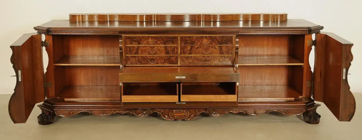 Bombiertes Nussbaum Sideboard mit Sekretärfach Antik Kolosseum 4