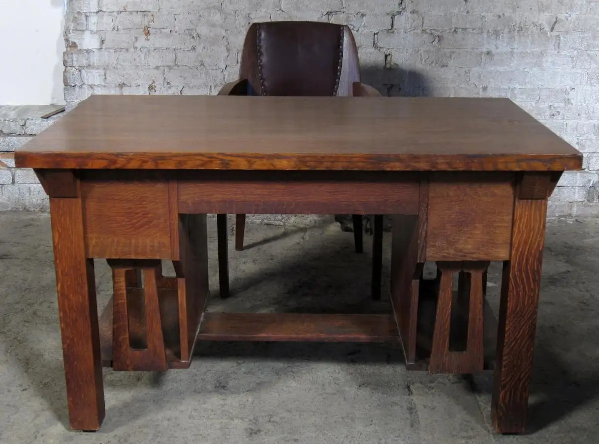 Einzigartiger Jugendstil Schreibtisch aus Eiche gefertigt um 1910Antik Kolosseum 1