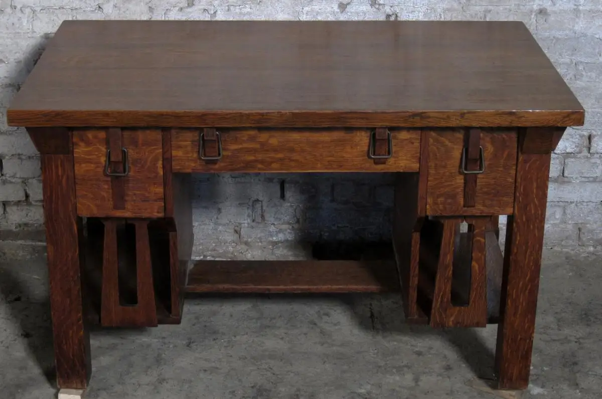 Einzigartiger Jugendstil Schreibtisch aus Eiche gefertigt um 1910Antik Kolosseum 3