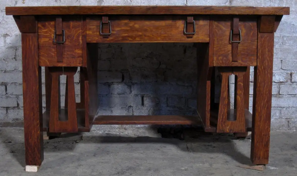 Einzigartiger Jugendstil Schreibtisch aus Eiche gefertigt um 1910Antik Kolosseum 4