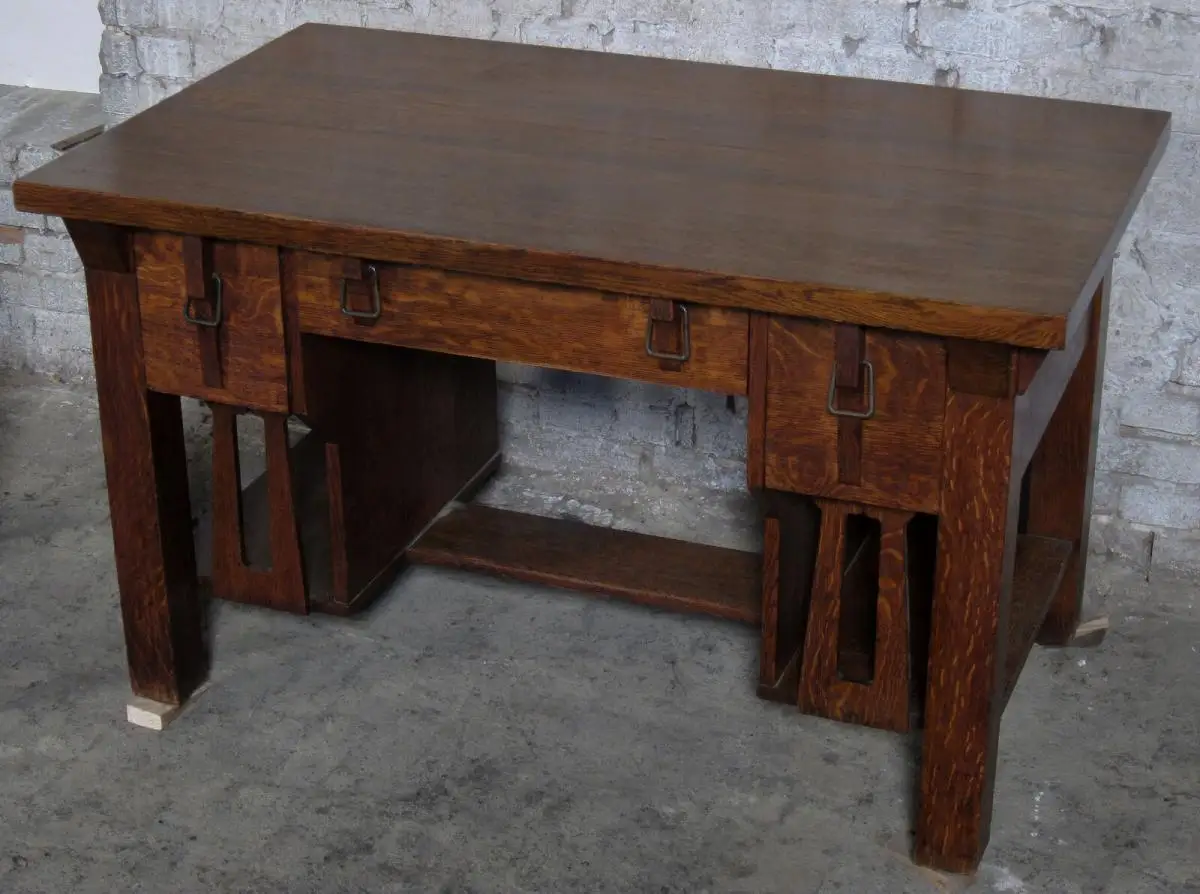 Einzigartiger Jugendstil Schreibtisch aus Eiche gefertigt um 1910Antik Kolosseum 5