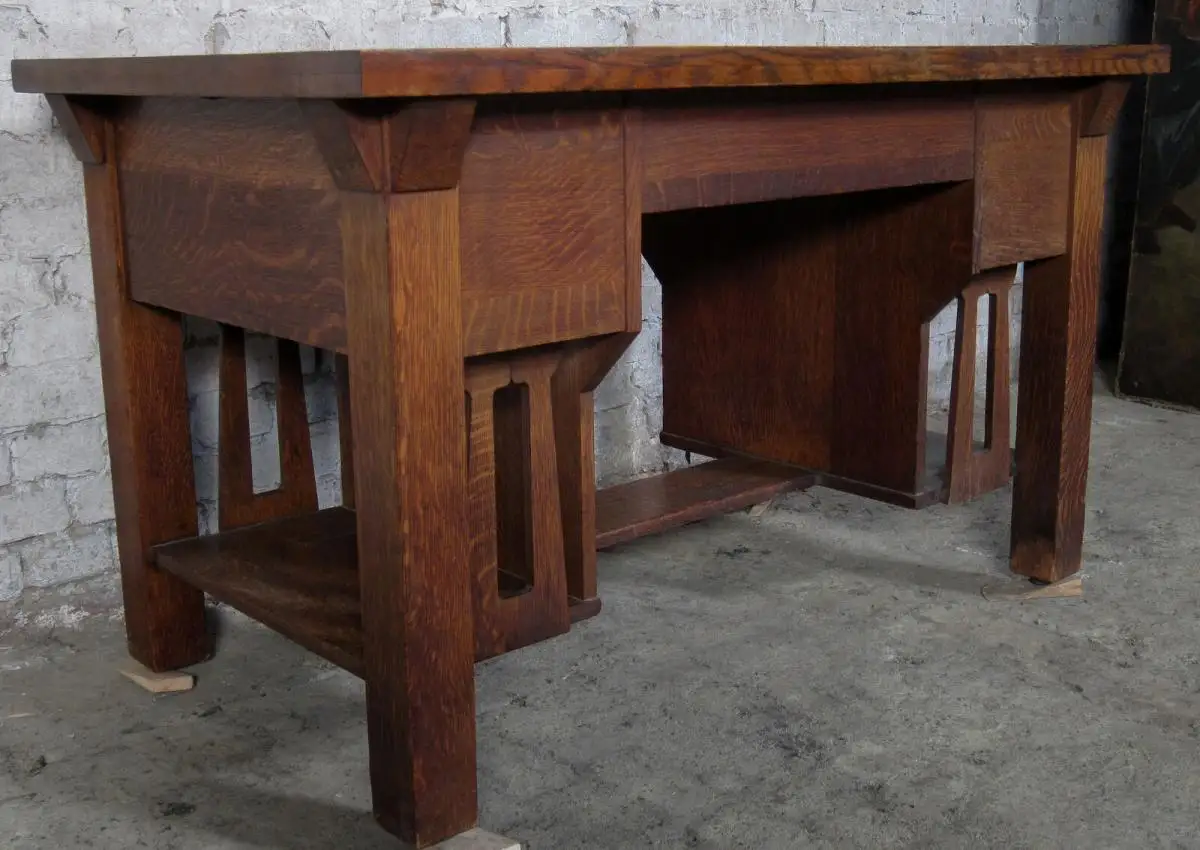 Einzigartiger Jugendstil Schreibtisch aus Eiche gefertigt um 1910Antik Kolosseum 6