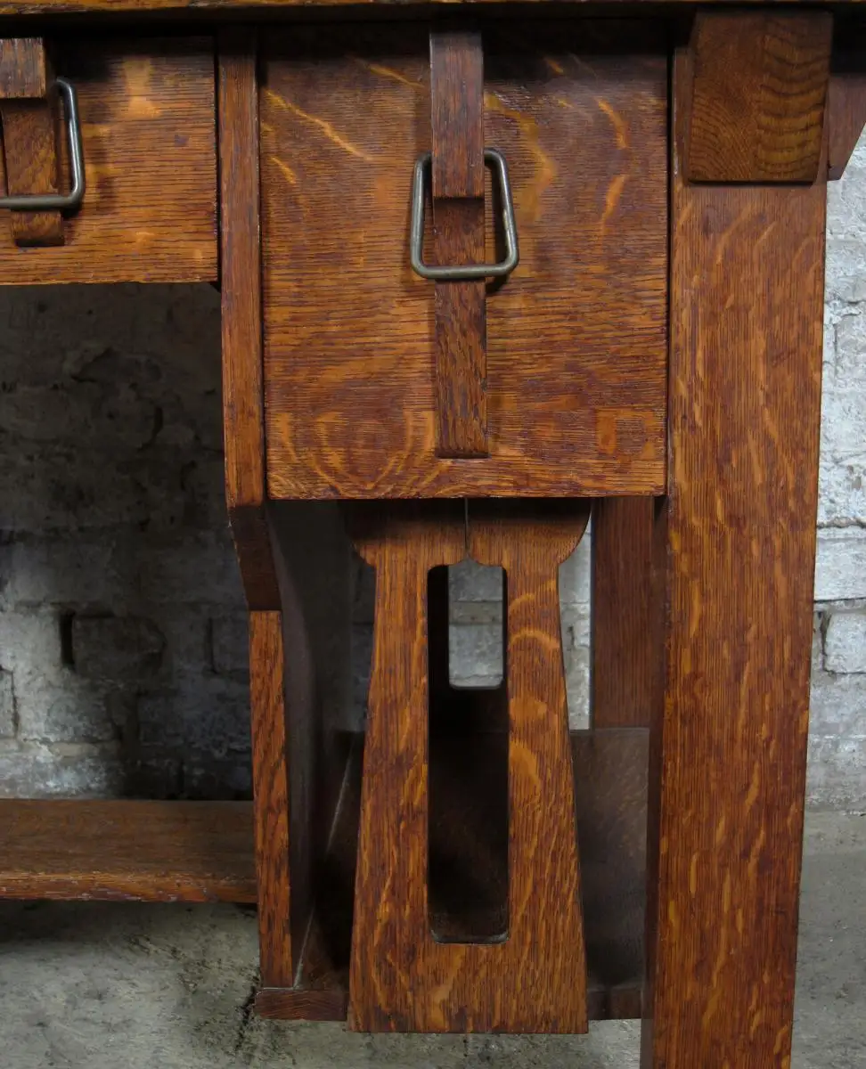 Einzigartiger Jugendstil Schreibtisch aus Eiche gefertigt um 1910Antik Kolosseum 8