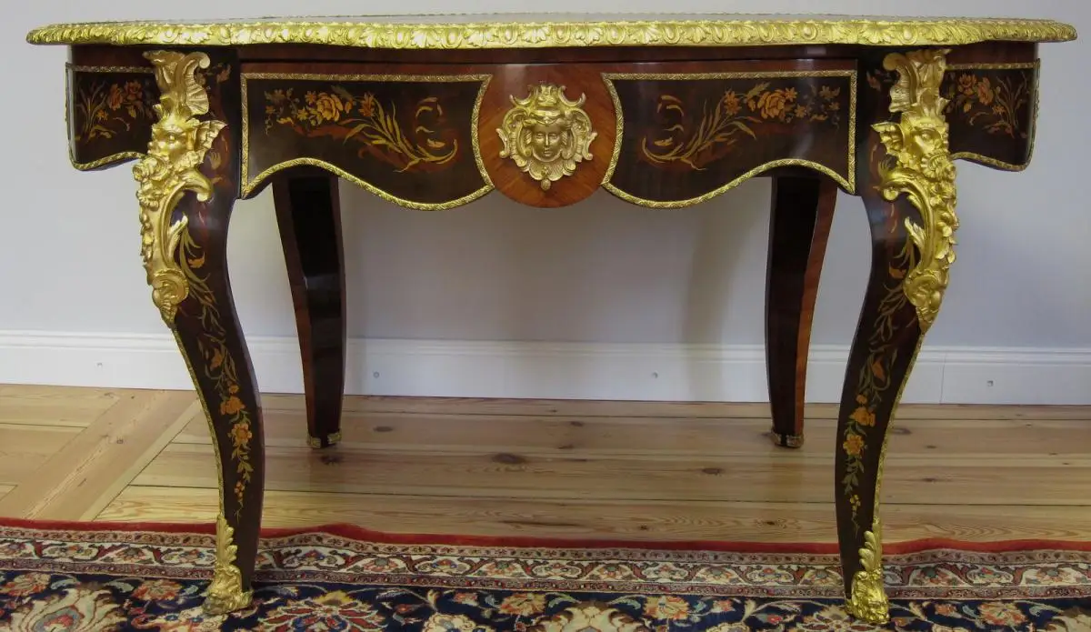Vergoldeter Französischer Salontisch Napoleon III um 1870 Antik Kolosseum 1