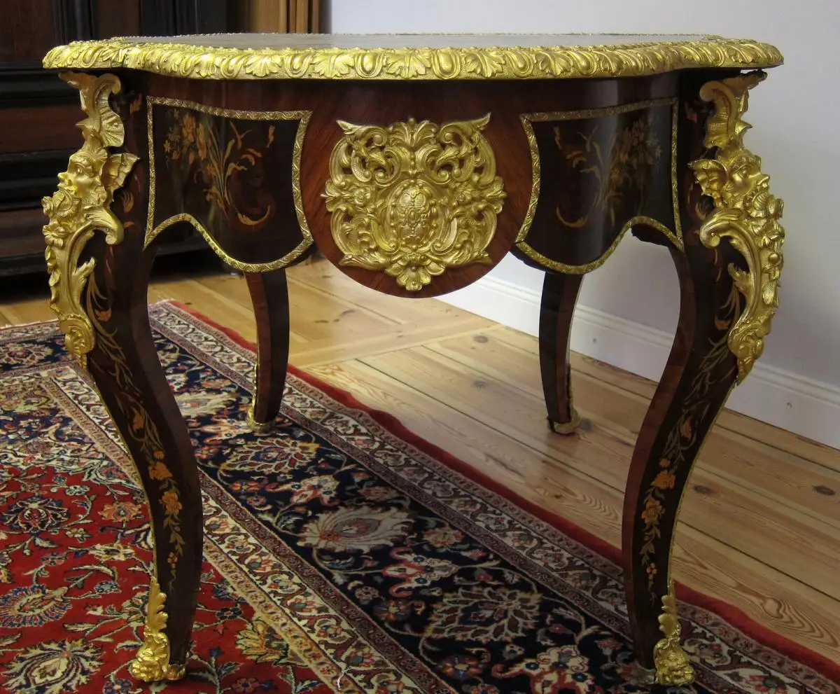 Vergoldeter Französischer Salontisch Napoleon III um 1870 Antik Kolosseum 3