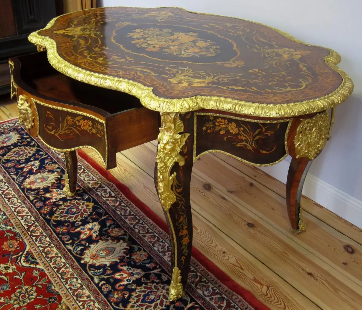 Vergoldeter Französischer Salontisch Napoleon III um 1870 Antik Kolosseum 4