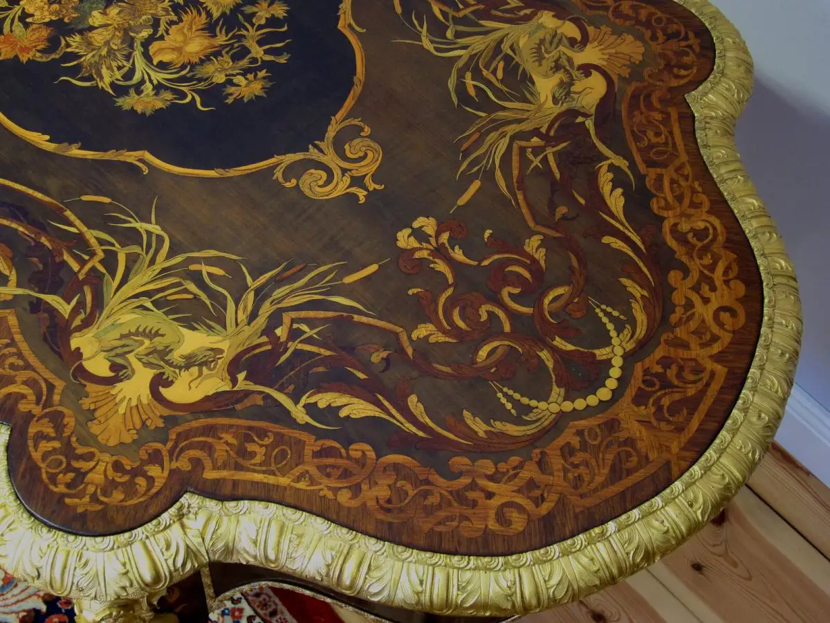 Vergoldeter Französischer Salontisch Napoleon III um 1870 Antik Kolosseum 7