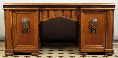 Restaurierter,freistehender Eiche Schreibtisch gefertigt um 1910 Antik Kolosseum
