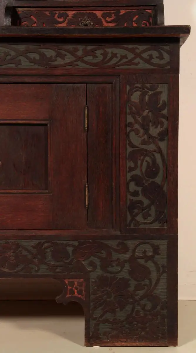 Neogotischer Kannenstock Schrank / Buffet aus Eiche um 1880 Antik Kolosseum 8