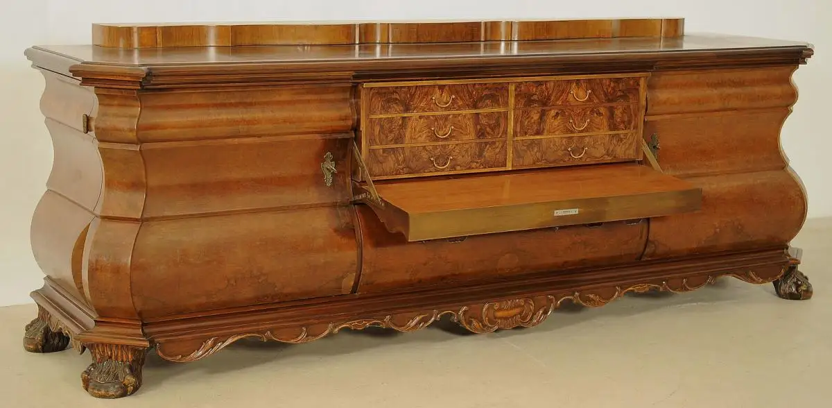 Bombiertes Nussbaum Sideboard mit Sekretärfach Antik Kolosseum 2