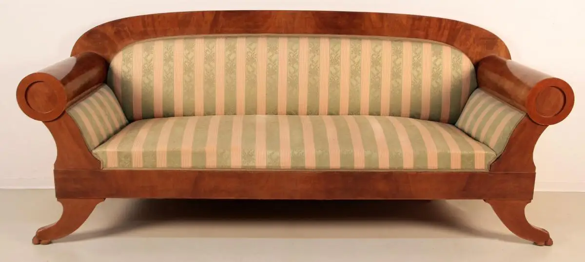 Elegantes original Biedermeier Walzen Sofa aus Mahagoni Antik Kolosseum 0