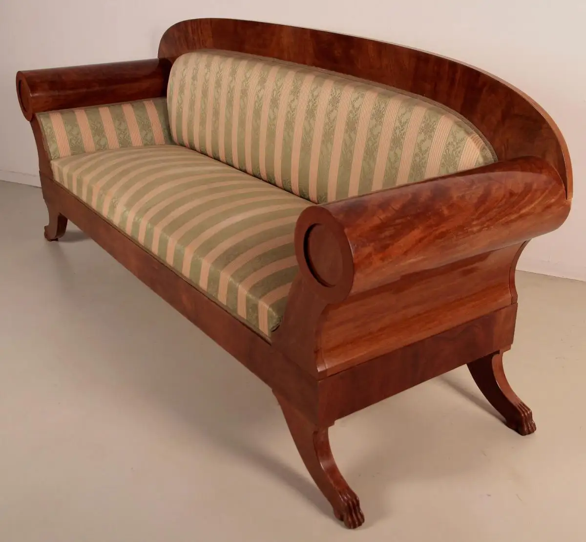 Elegantes original Biedermeier Walzen Sofa aus Mahagoni Antik Kolosseum 1