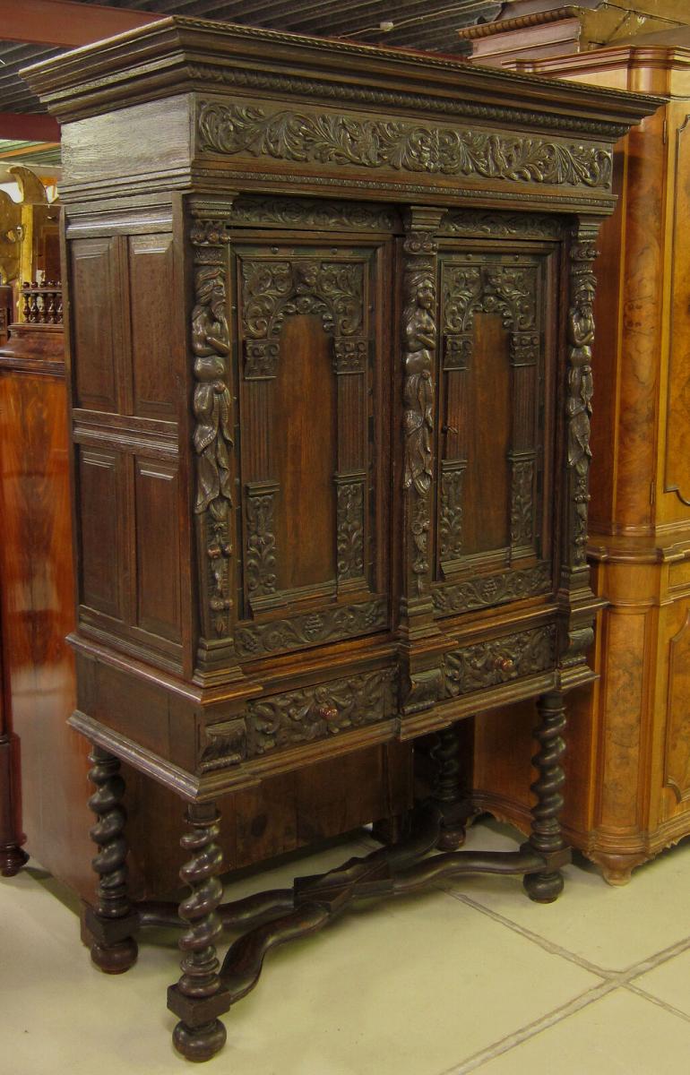 Original Danziger Barock Kabinettschrank aus Nussbaum Antik Kolosseum