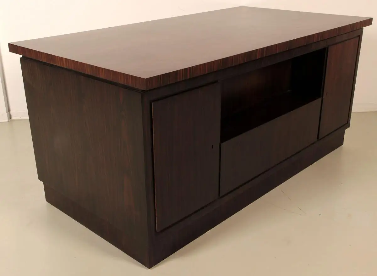 Schöner Freisteher Bauhaus Schreibtisch aus Makassar Antik Kolosseum 2