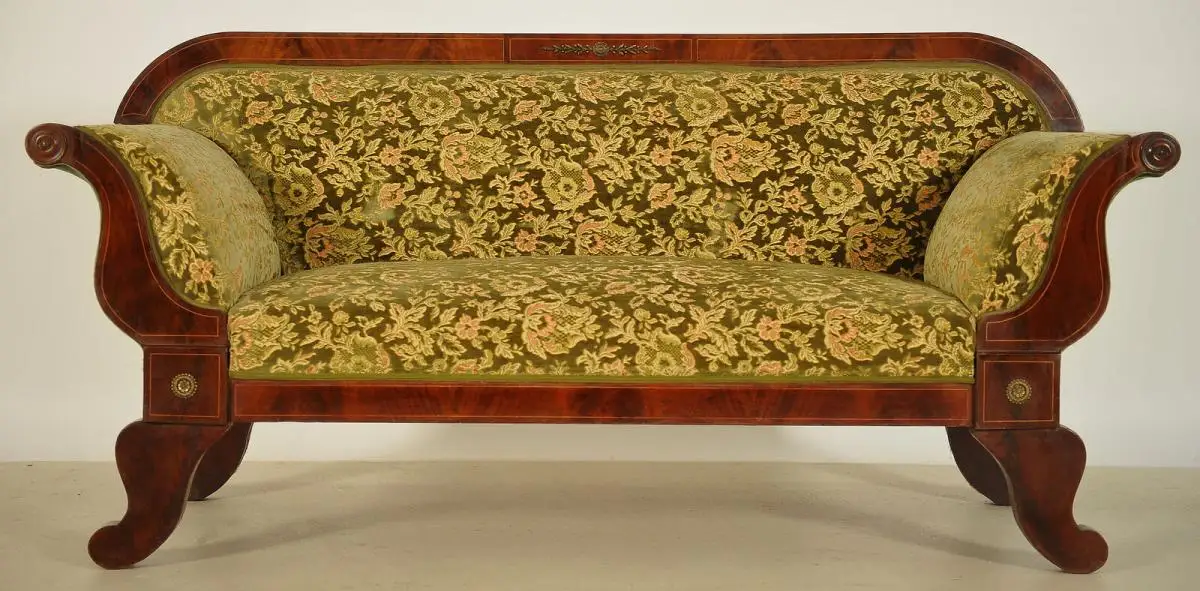 Elegantes Biedermeier Sofa mit Intarsien und Bronzemedallions Antik Kolosseum 0