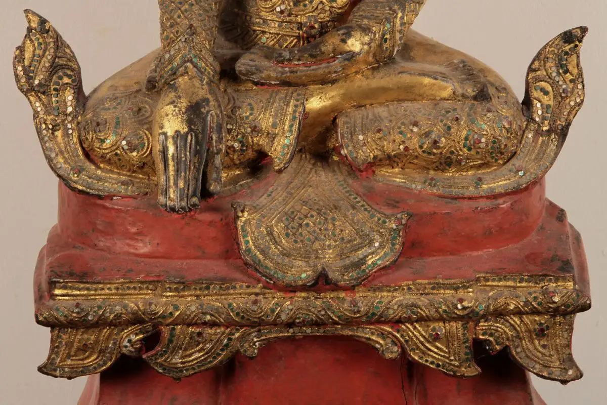Museale original Burmesische Buddafigur gefertigt um 1900 Antik Kolosseum 10