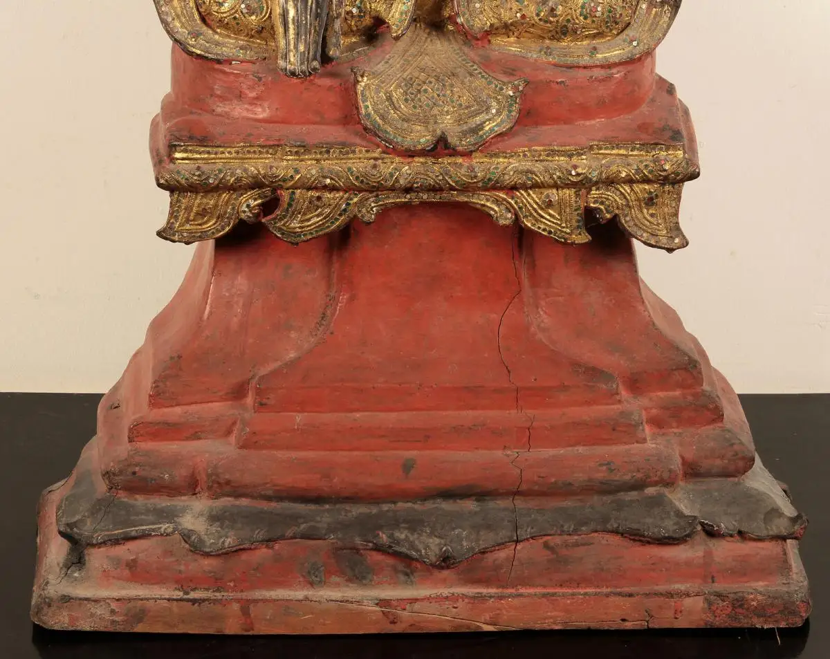 Museale original Burmesische Buddafigur gefertigt um 1900 Antik Kolosseum 11