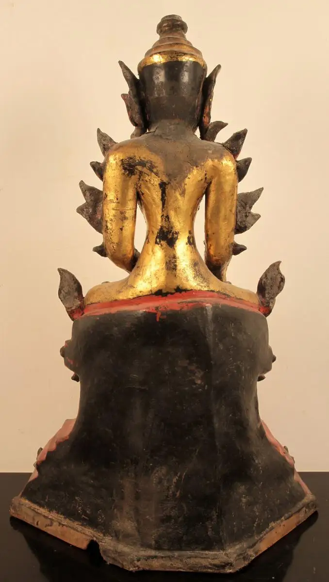 Museale original Burmesische Buddafigur gefertigt um 1900 Antik Kolosseum 2