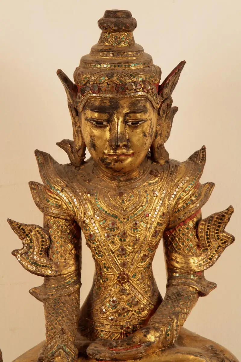 Museale original Burmesische Buddafigur gefertigt um 1900 Antik Kolosseum 4