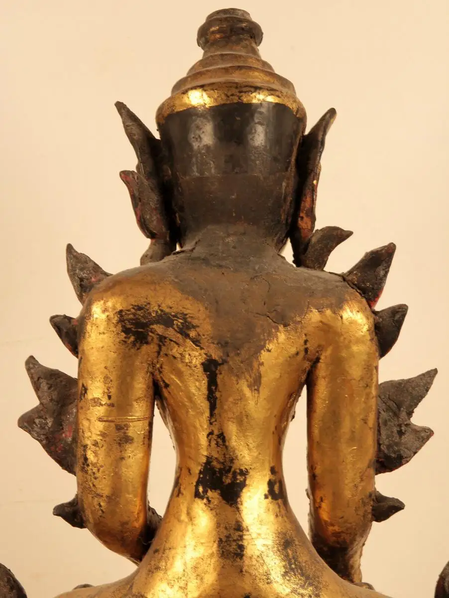 Museale original Burmesische Buddafigur gefertigt um 1900 Antik Kolosseum 5