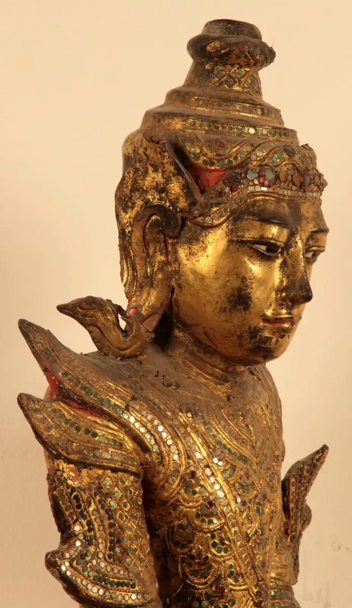 Museale original Burmesische Buddafigur gefertigt um 1900 Antik Kolosseum 6